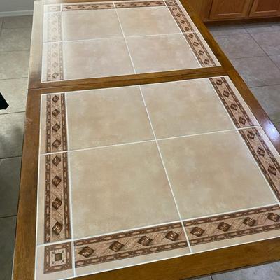 Southwest Style Dining Table with Tile Top and Leaf