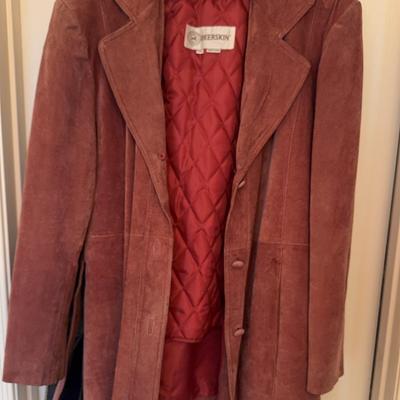 Vintage Mauve Deerskin Leather Women’s Coat Size 12