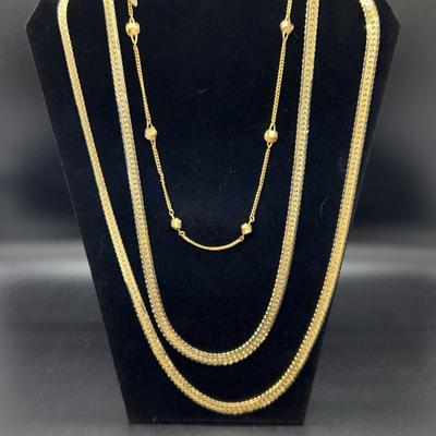 Gold Bracelet And Gold Plated Necklaces: Knot And Thick Braid