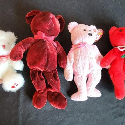 Adorable Bears, TY Beanie Babies, 1 Heartley Bear, 1 Russ Bear