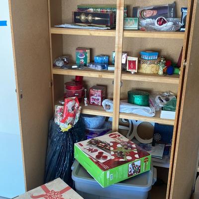 Everything Christmas & Large Storage Cabinet - Take It ALL - Reindeer, Santas and Lights
