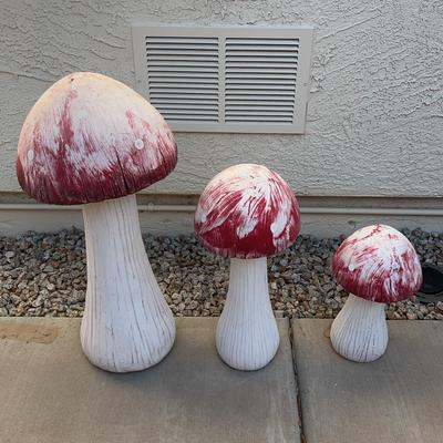 Cute Set Of Three Mushrooms. Red Tops And White Bottoms. Lightweight.