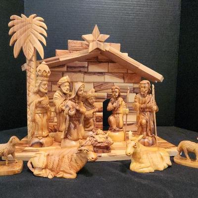 Christmas / Holiday Omar Souvenirs, Olive Wood, Hand Carved Nativity Scene