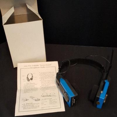 Vintage Am/FM Foldable Stereo Sound Headphone radio