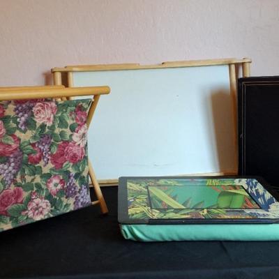 Tray Table, Magazine/Book/Yarn Flower Print Holder, Cushioned Lap Mat, Photo album