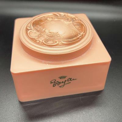 Vintage Evyan White Shoulders Dusting Powder - Perfume In Pretty Pink Plastic Container