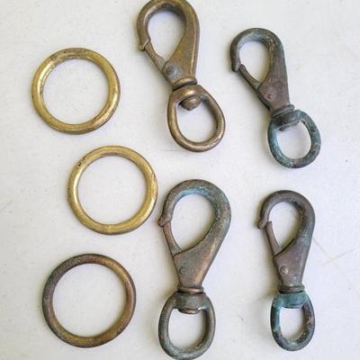 Vintage Bronze Marine Swivel Snaps With Brass Rings