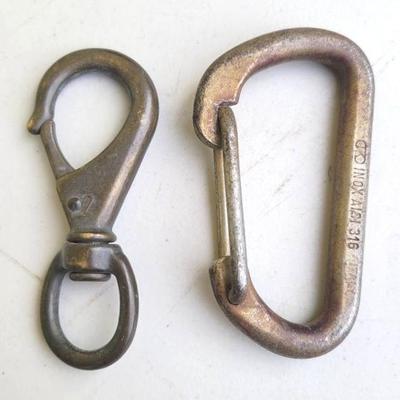 Vintage Heavy Duty Bronze Nautical Snap Hook And Bronze Clasp
