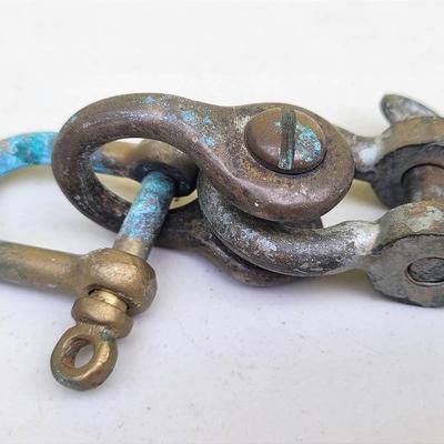 Vintage Solid Brass Marine Shackles With Screw Pin