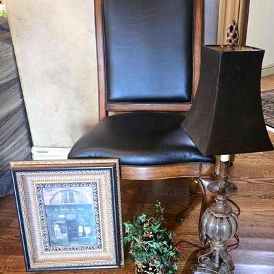 "American Drew" Wooden with Leather Chair & Others