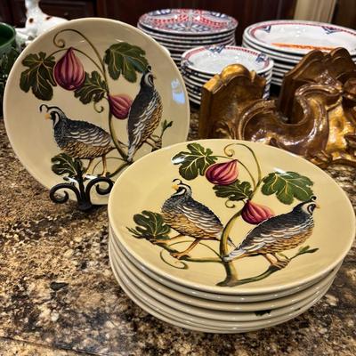 “Pottery Barn” Harvest Quail Plates 