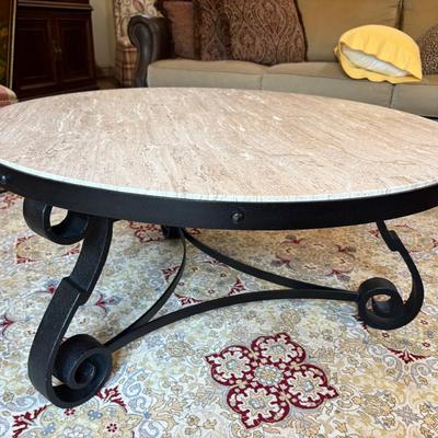 “Hooker Furniture” Luckenbach Metal and Stone End Table 