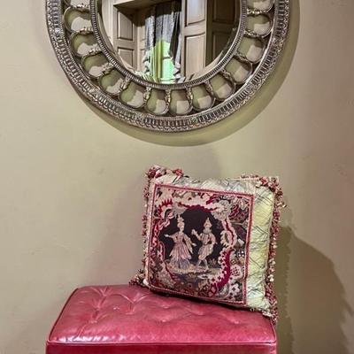 “Ferguson Copeland Ltd” Red Leather Ottoman and More