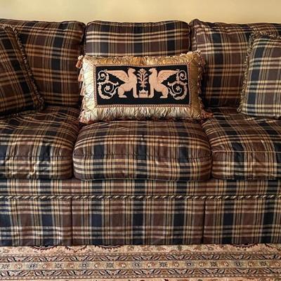 Brown and Black Plaid Couch
