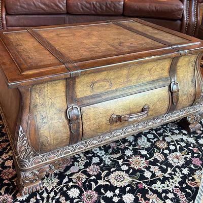 “Butler Specialty Company” Vasco Old World Map Bombe Trunk Table