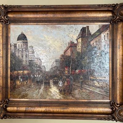 “T. Martin” Signed Framed Oil Painting 