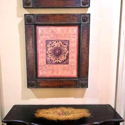 "Butler" Console Cabinet and Metal Wall Decor