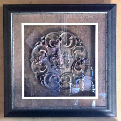 Framed Fleur De Lis Medallion 
