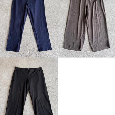 Slim Knit & Silk Pants Trio - Eileen Fisher