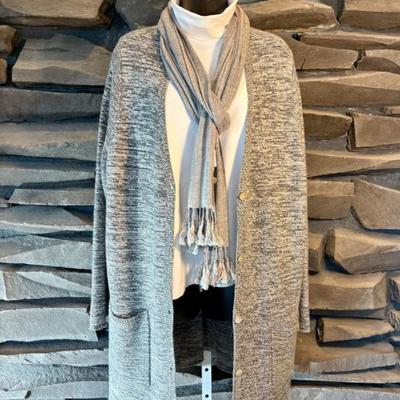 Casual Comfort  Sweater/Top + Scarf - Eileen Fisher/Izod