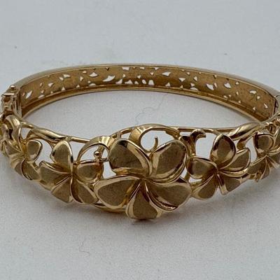 14K Gold Plumeria Bracelet	