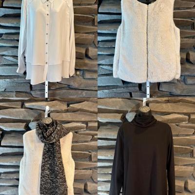 Cream & Black Vest Extravaganza - Old Navy/Eileen Fisher/Poetry - NWOT