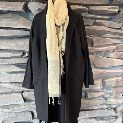 Black on Black Knit Duo + Scarf - Eileen Fisher