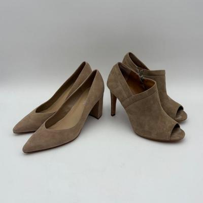 Contrast in Beige Suede: Pumps & Flats -  Marc Fisher/Audrey Brooke