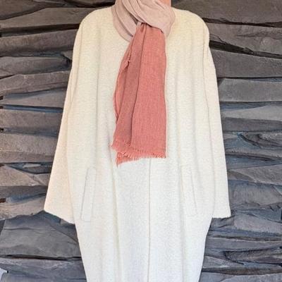 Winter White Alpaca & Wool Coat + Scarf - Eileen Fisher