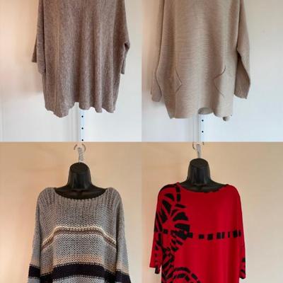 Sweater & Shirt Quartet - Eileen Fisher/Sun Woo/Old Navy/D&Co - Larger
