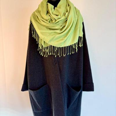 Grey Cashmere Coat + Scarf - Eileen Fisher