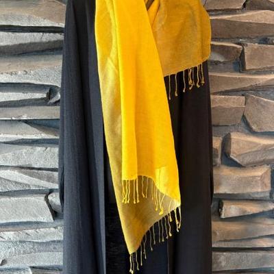 Black Minimalist  Wool Duster + Scarf - Eileen Fisher