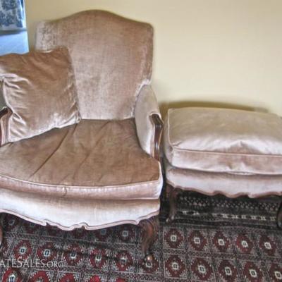 restored Berger chair with down-filled cushions