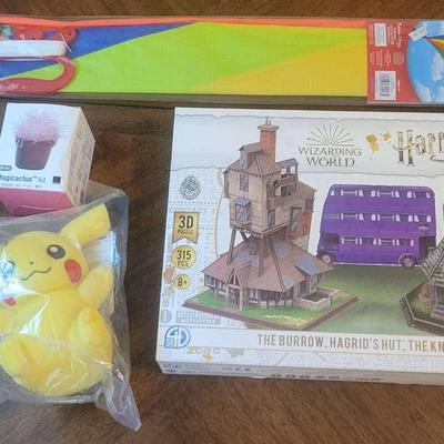 Harry Potter Puzzle, Pikachu Plush, Rainbow Kite & Magicactus Kits