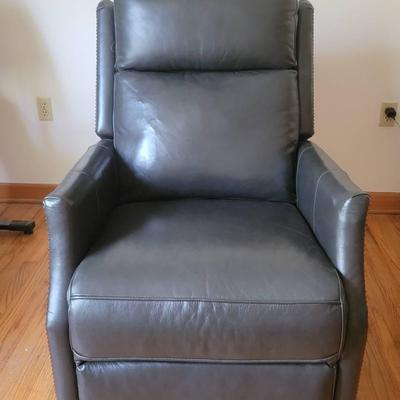 Charcoal Gray Leather-Like Recliner