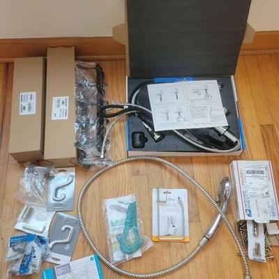 Kitchen & Bath Hardware Bundle with Sink Faucet, Shower Head & Accessories