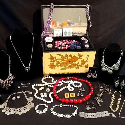 Colorful Jewelry With Jewelry Box