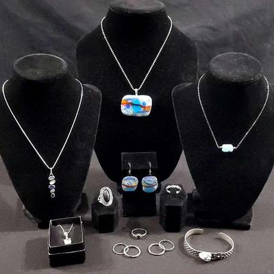 Sterling Necklaces, Rings And Bracelet 