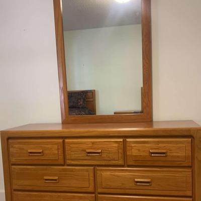 Stanley Wooden Dresser with Mirror