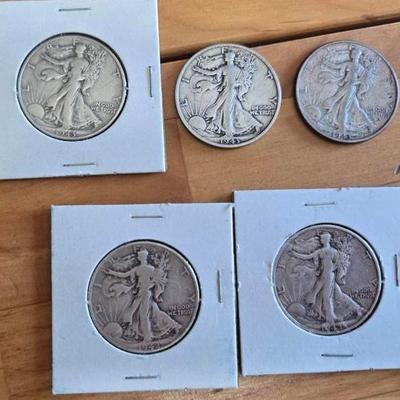 1942 & 1943 Walking Liberty Half Dollar Coins