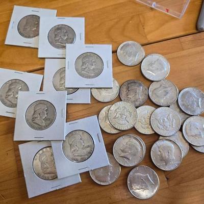 Kennedy & Franklin Half Dollar Coins