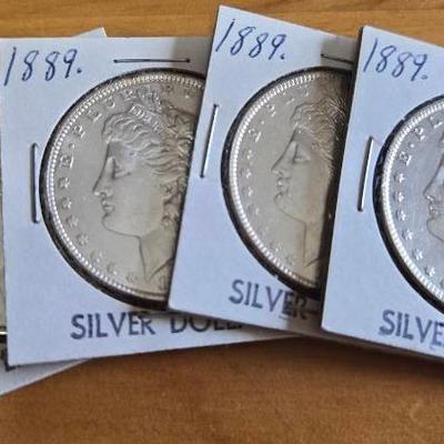 1889 Cardboard Cases Silver Dollar Coins