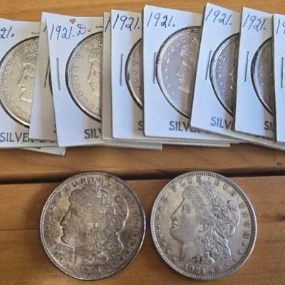 Antique 1921 Silver Dollar Coins
