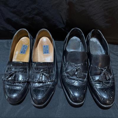 Black Leather Tassel Loafers