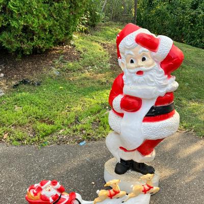 Vintage Santa Christmas Blow Molds 