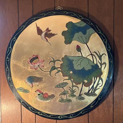 Vintage Chinese Lacquered Wood Painting

