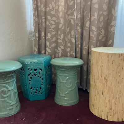 Garden Stools and Side Table
