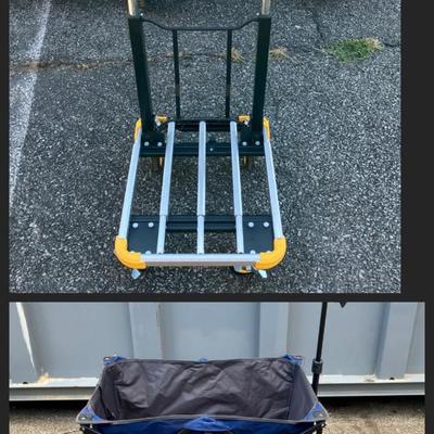 Folding Utility Cart and Workzone Aluminum Extendable Trolley