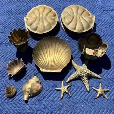 Brass Starfish, Shells, and Decorative Items #2