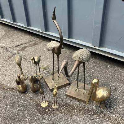 Brass Bird Figurines 